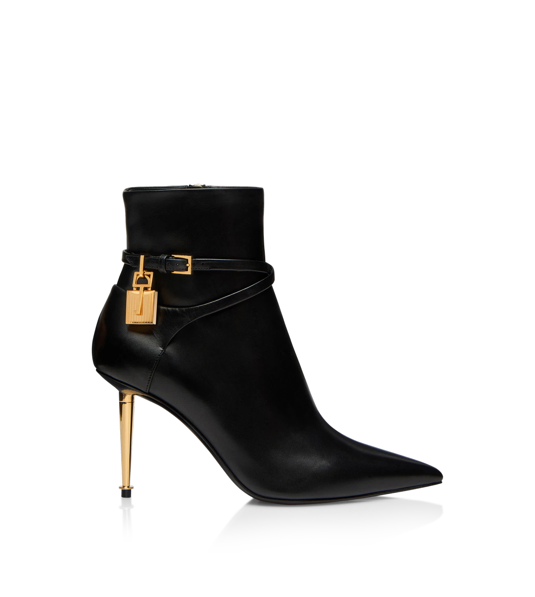 85MM HOHE LEDERSTIEFELETTE MIT VORHÄNGESCHLOSS 85MM HOHE LEDERSTIEFELETTE MIT VORHÄNGESCHLOSS