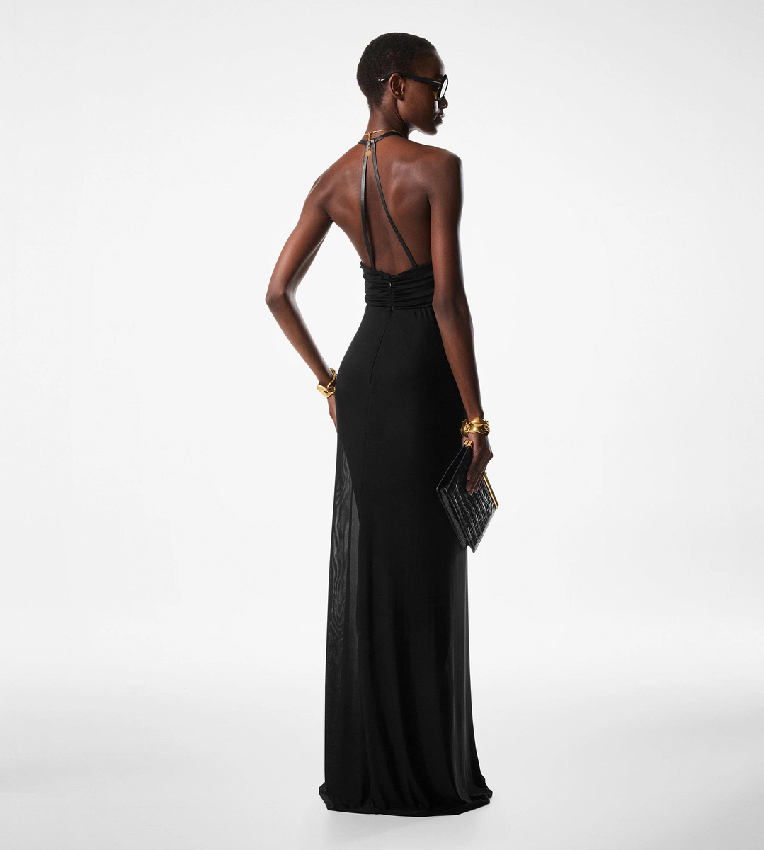 ABENDKLEID AUS STRETCH-JERSEY MIT TIEFEN V-AUSSCHNITT ABENDKLEID AUS STRETCH-JERSEY MIT TIEFEN V-AUSSCHNITT