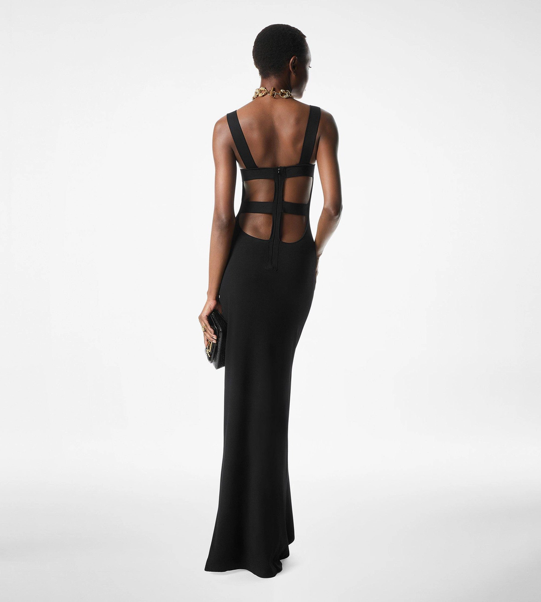 ABENDKLEID AUS STRETCH-VISKOSESTRICK ABENDKLEID AUS STRETCH-VISKOSESTRICK