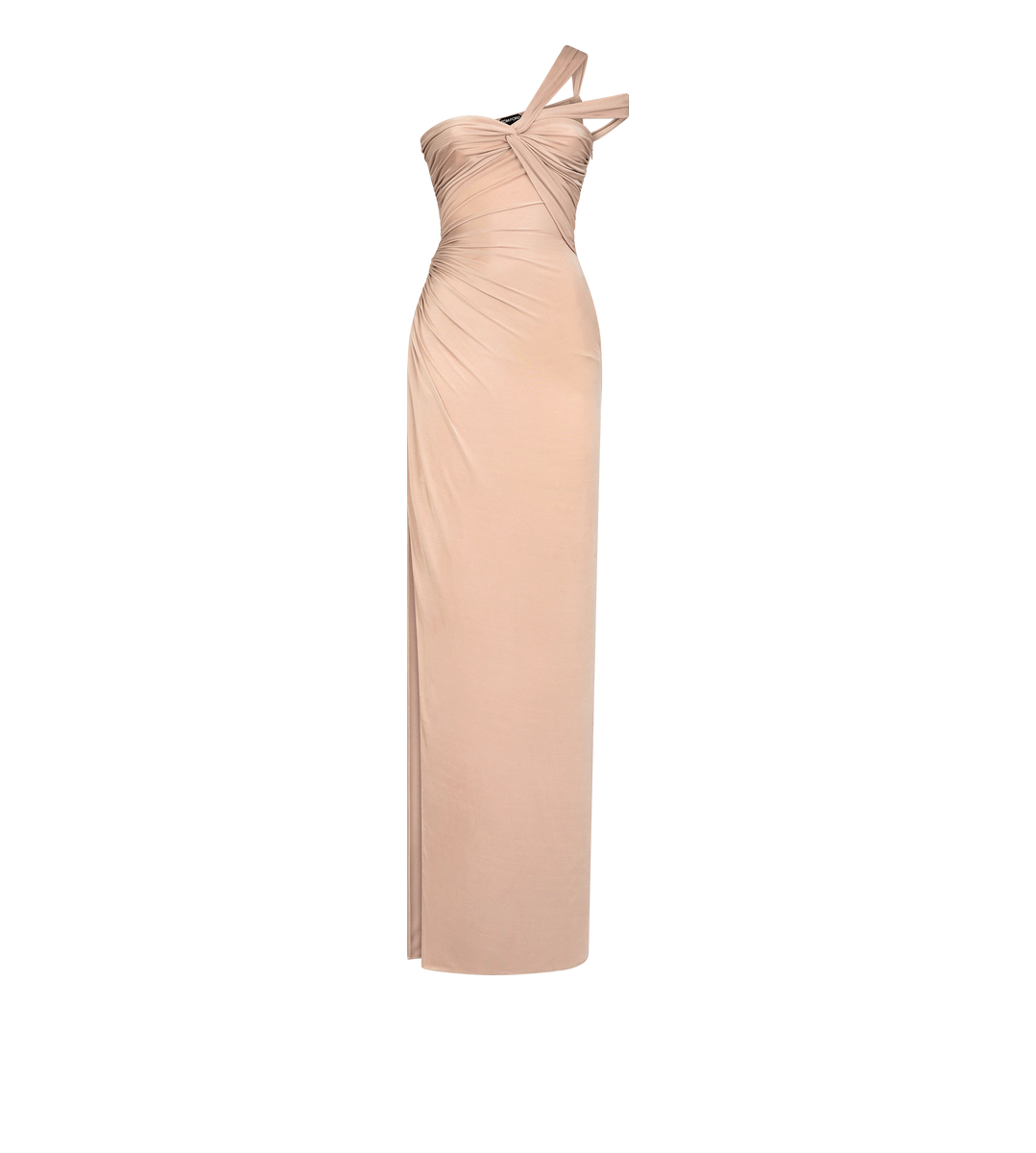 ABENDKLEID MIT EINER SCHULTER UND VERZIERTER FRONTSEITE ABENDKLEID MIT EINER SCHULTER UND VERZIERTER FRONTSEITE