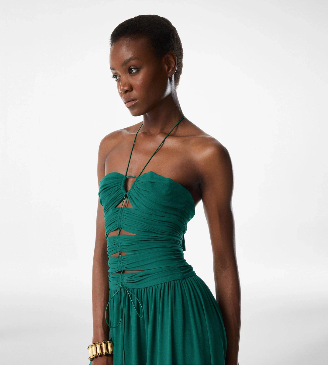 ABENDKLEID MIT KORDELZUG UND CUT-OUT-DETAILS