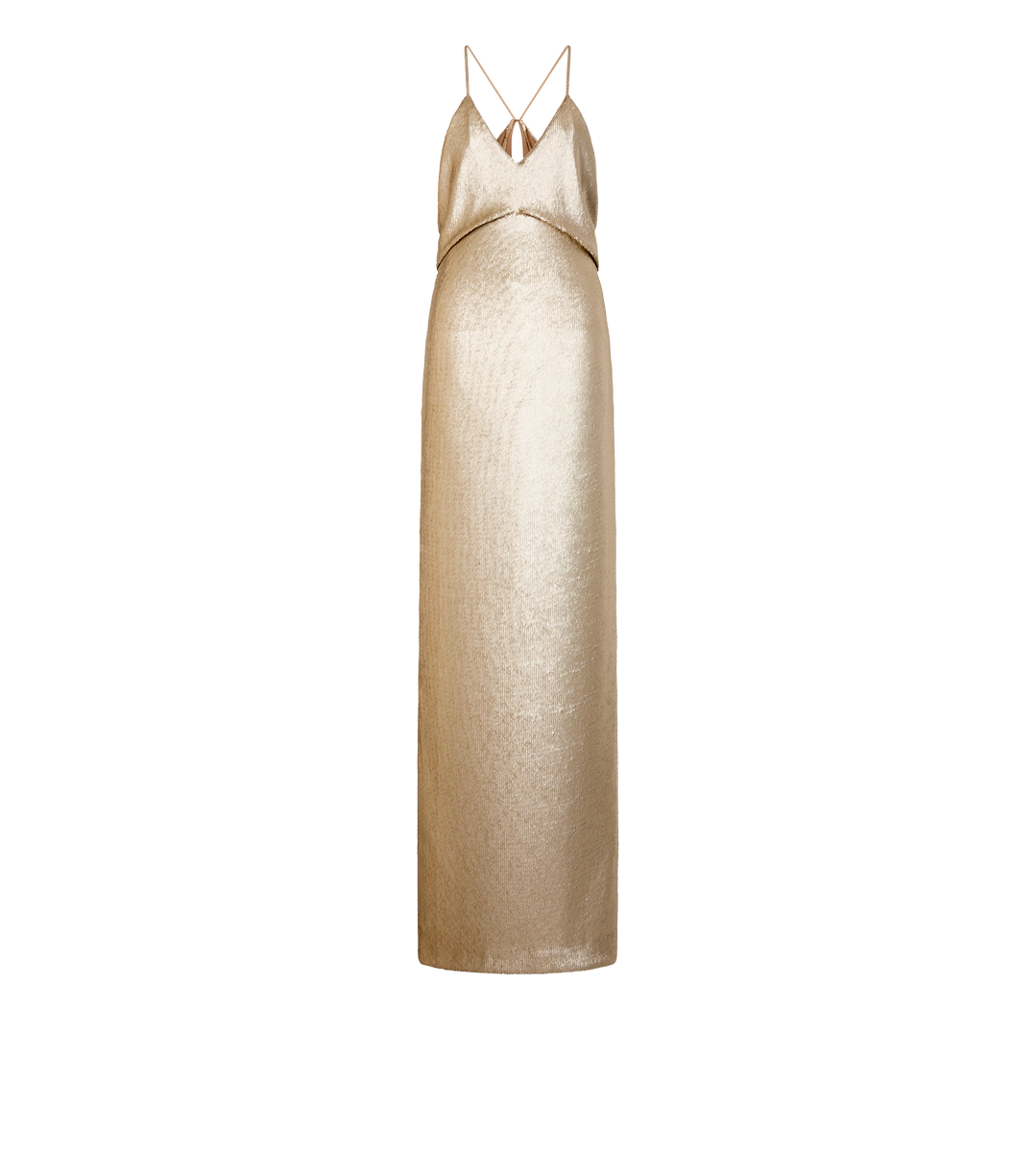 Abendkleid mit Paillettenstickerei, V-Ausschnitt und Cut-Out