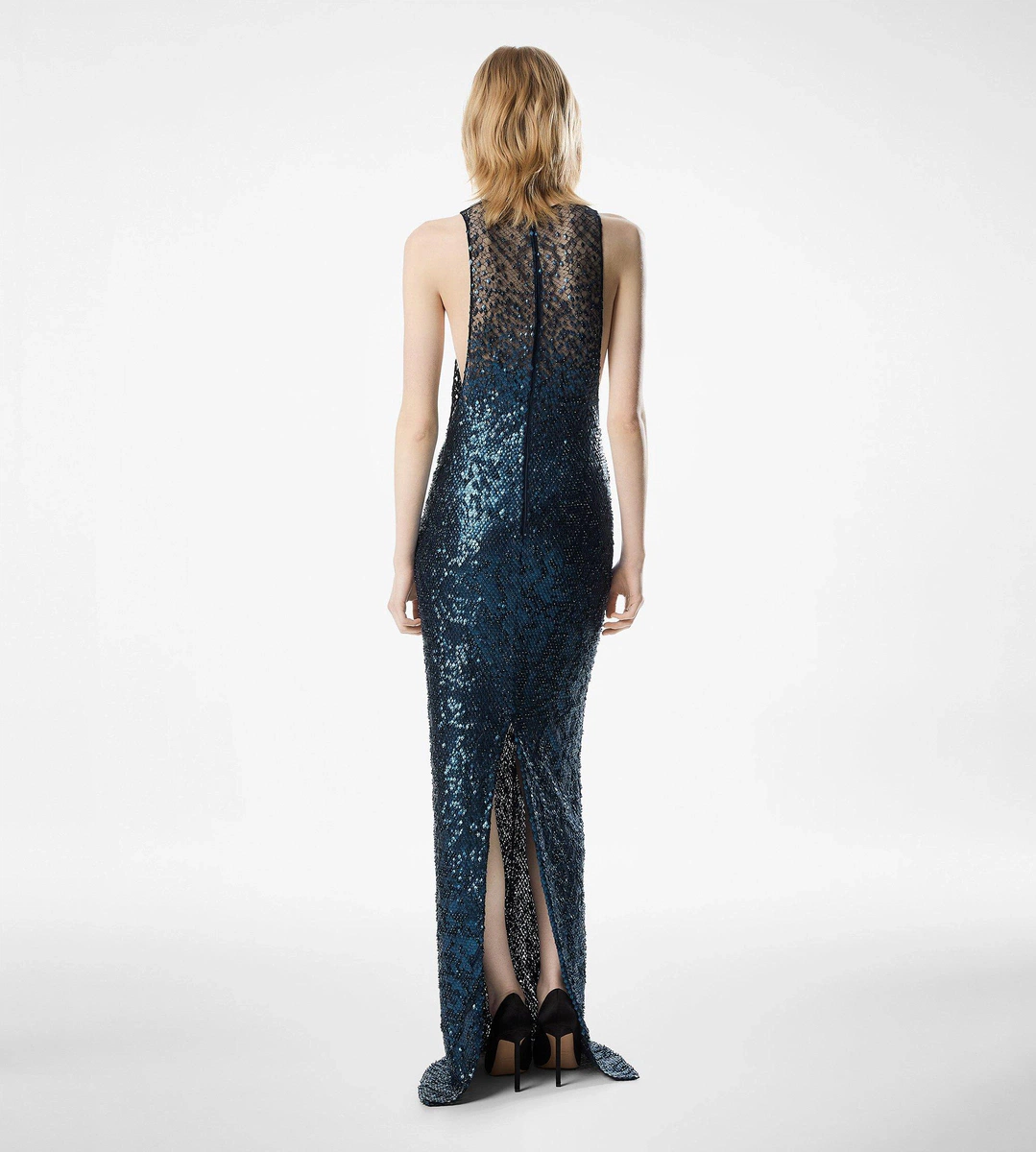 ÄRMELLOSES ABENDKLEID MIT STICKEREI UND SCHLANGENEFFEKT ÄRMELLOSES ABENDKLEID MIT STICKEREI UND SCHLANGENEFFEKT