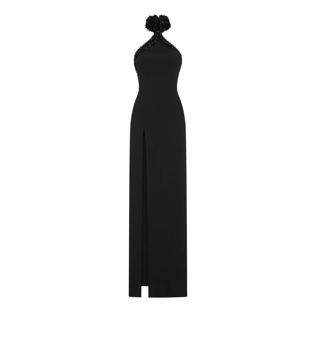 BESTICKTES NECKHOLDER-ABENDKLEID BESTICKTES NECKHOLDER-ABENDKLEID