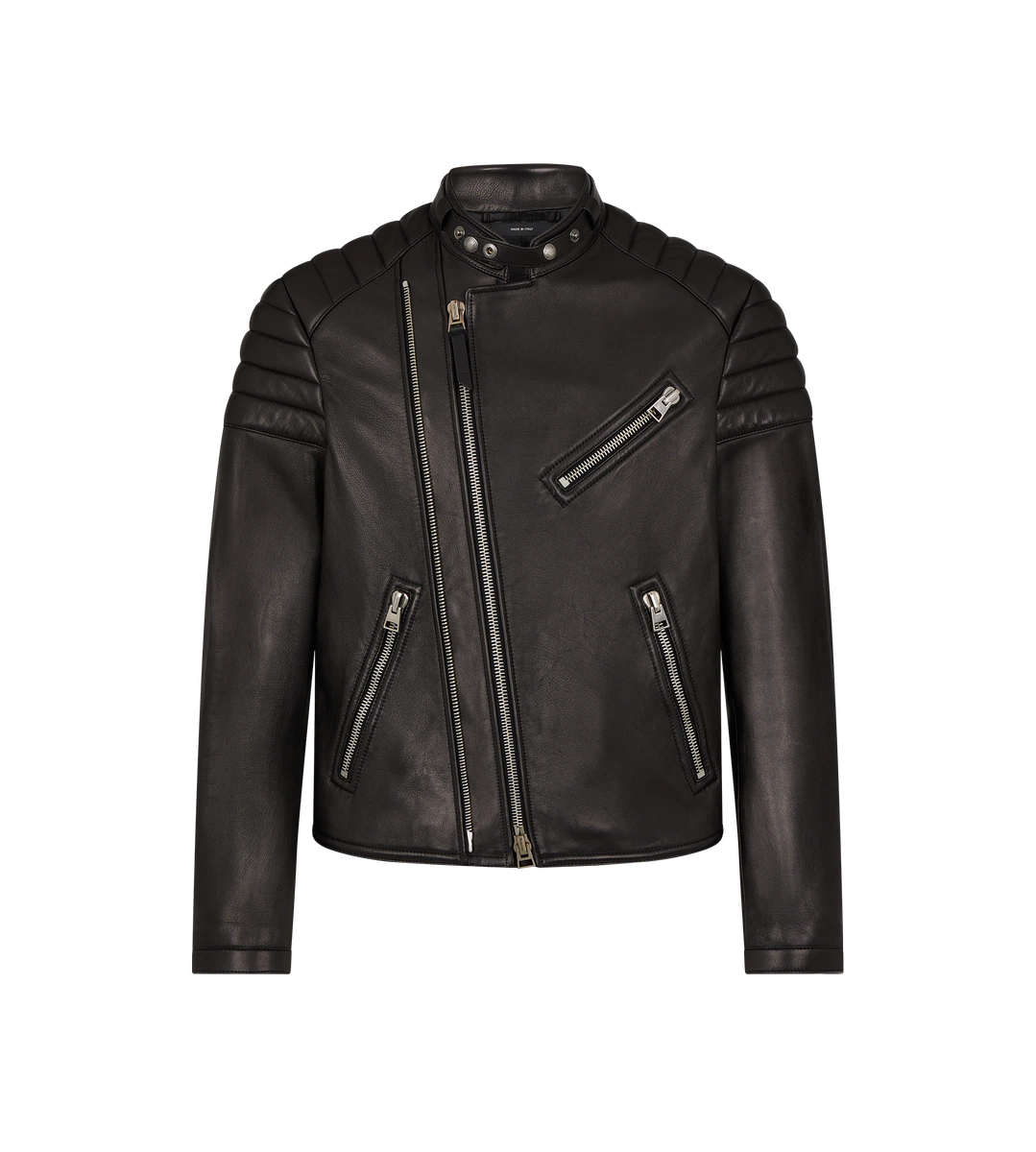BIKERJACKE AUS NARBENEM LEDER MIT REISSVERSCHLUSS BIKERJACKE AUS NARBENEM LEDER MIT REISSVERSCHLUSS