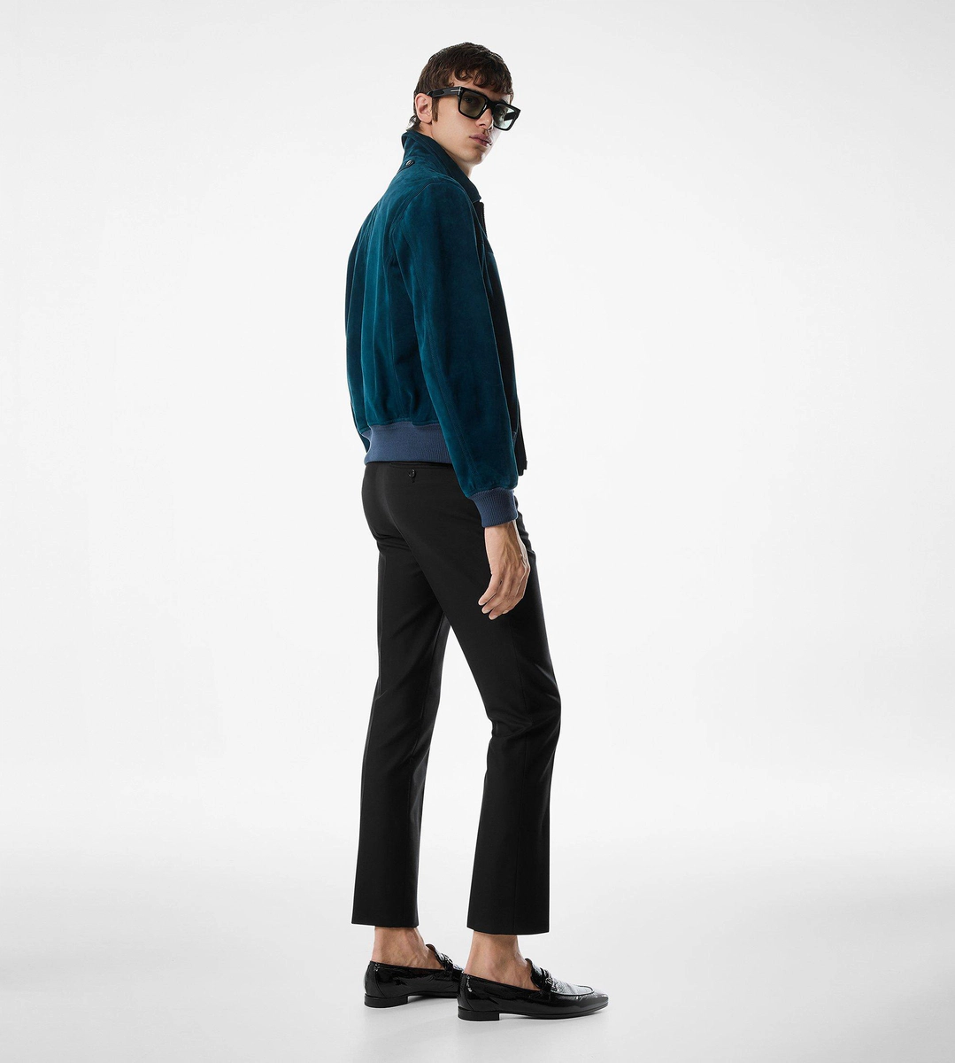 BLOUSON AUS KASCHMIR-WILDLEDER MIT KRAGEN BLOUSON AUS KASCHMIR-WILDLEDER MIT KRAGEN