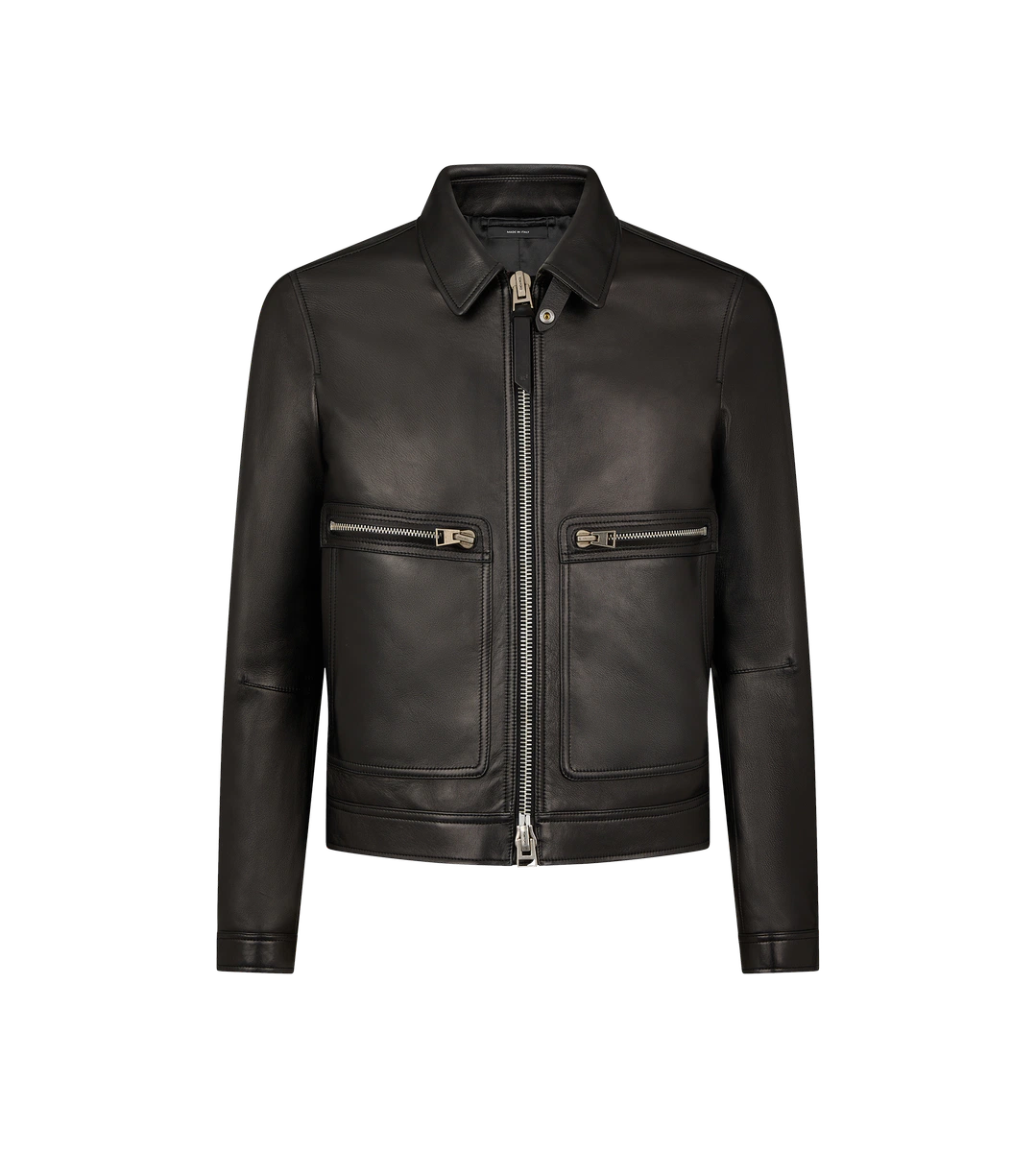 BLOUSON AUS NARBENEM LEDER MIT KONTRAST-REISSVERSCHLUSS BLOUSON AUS NARBENEM LEDER MIT KONTRAST-REISSVERSCHLUSS