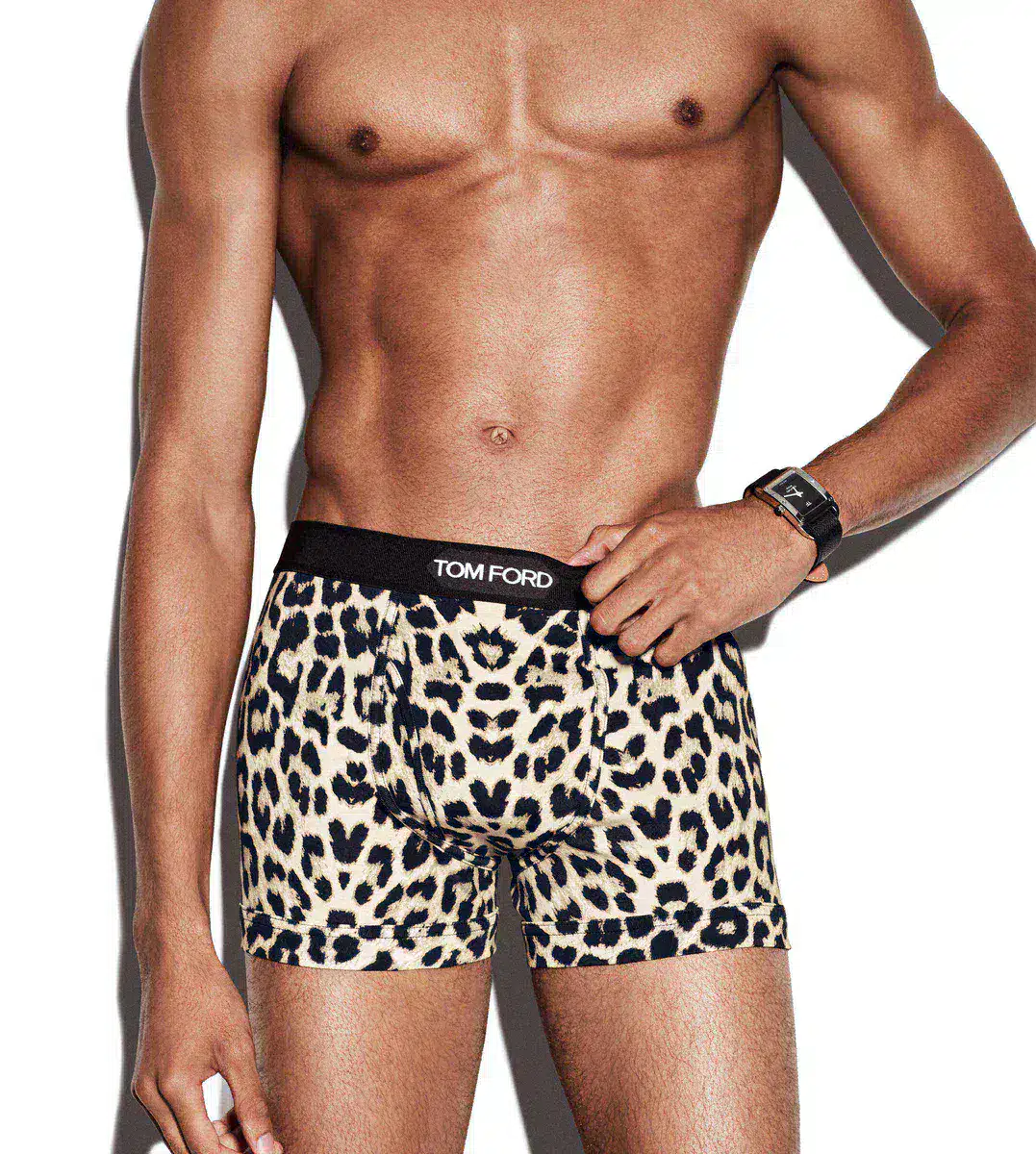 Boxershorts aus Baumwolle mit Schneeleoparden-Print Boxershorts aus Baumwolle mit Schneeleoparden-Print