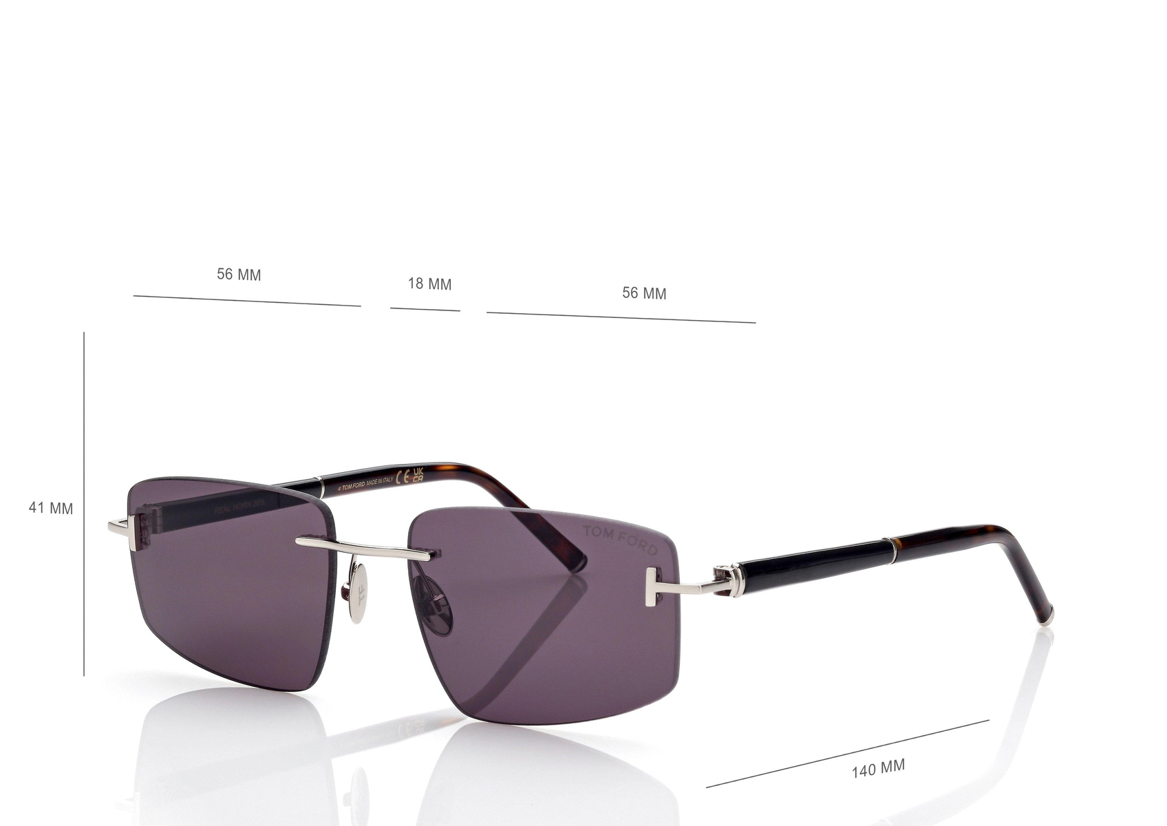 ECKIGE SONNENBRILLE AUS TITAN UND HORN ECKIGE SONNENBRILLE AUS TITAN UND HORN