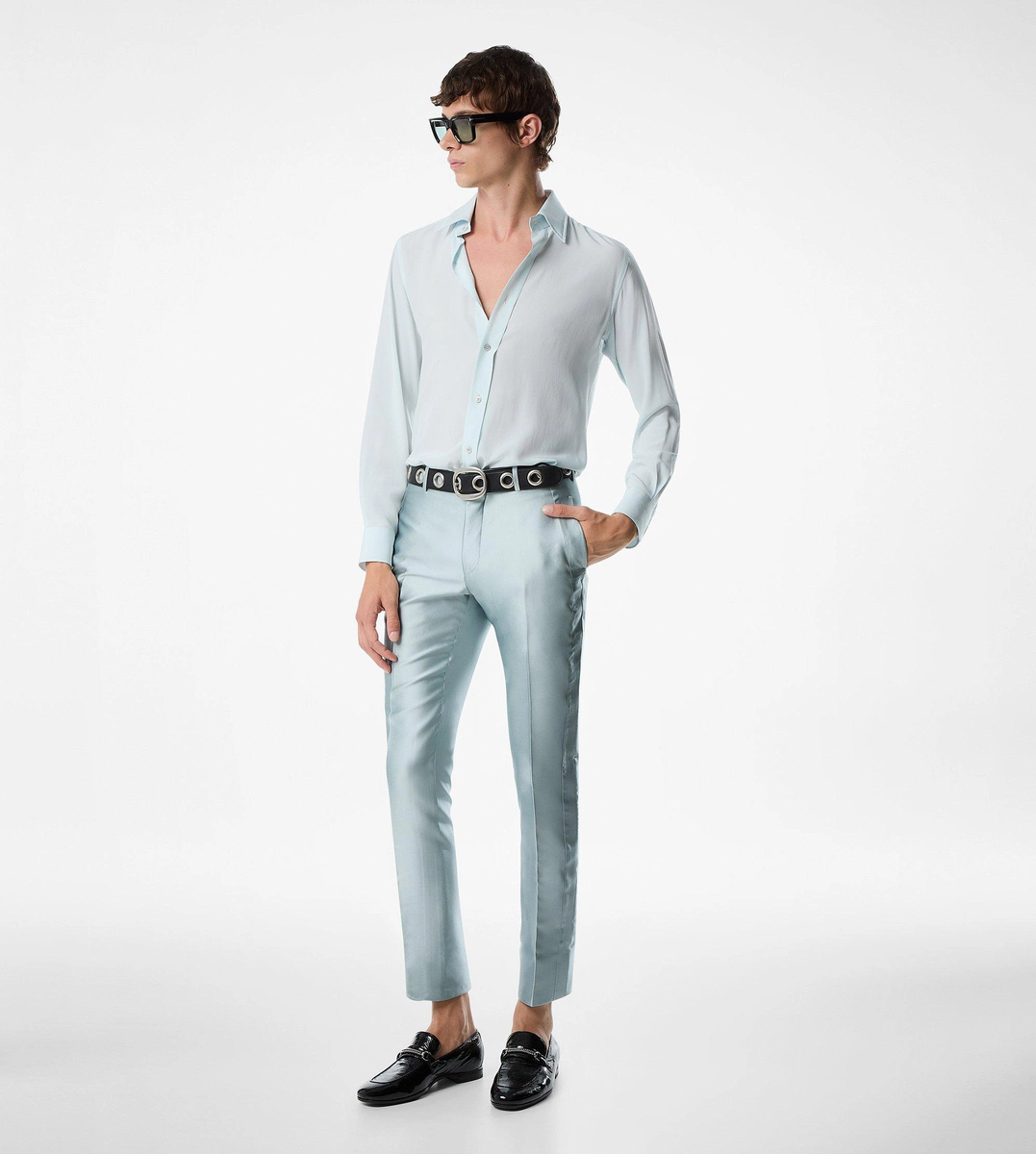 GLATTES SLIM-FIT-HEMD AUS CRÊPE DE CHINE