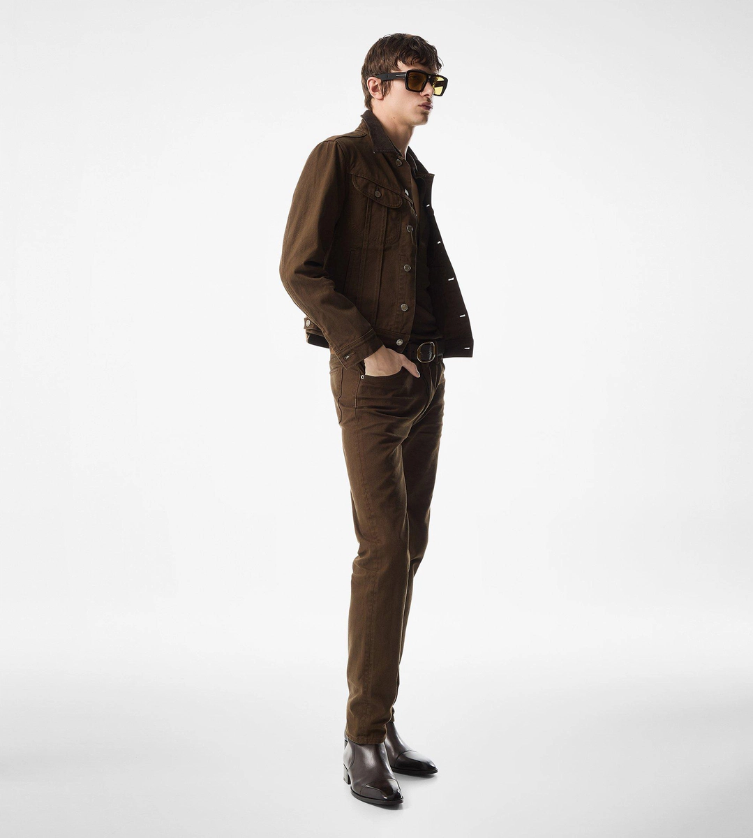 Jeansjacke aus Twill mit Cordkragen Jeansjacke aus Twill mit Cordkragen