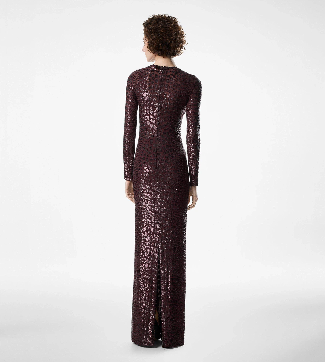 LANGÄRMELIGES ABENDKLEID MIT STICKEREI UND KROKOPF LANGÄRMELIGES ABENDKLEID MIT STICKEREI UND KROKOPF