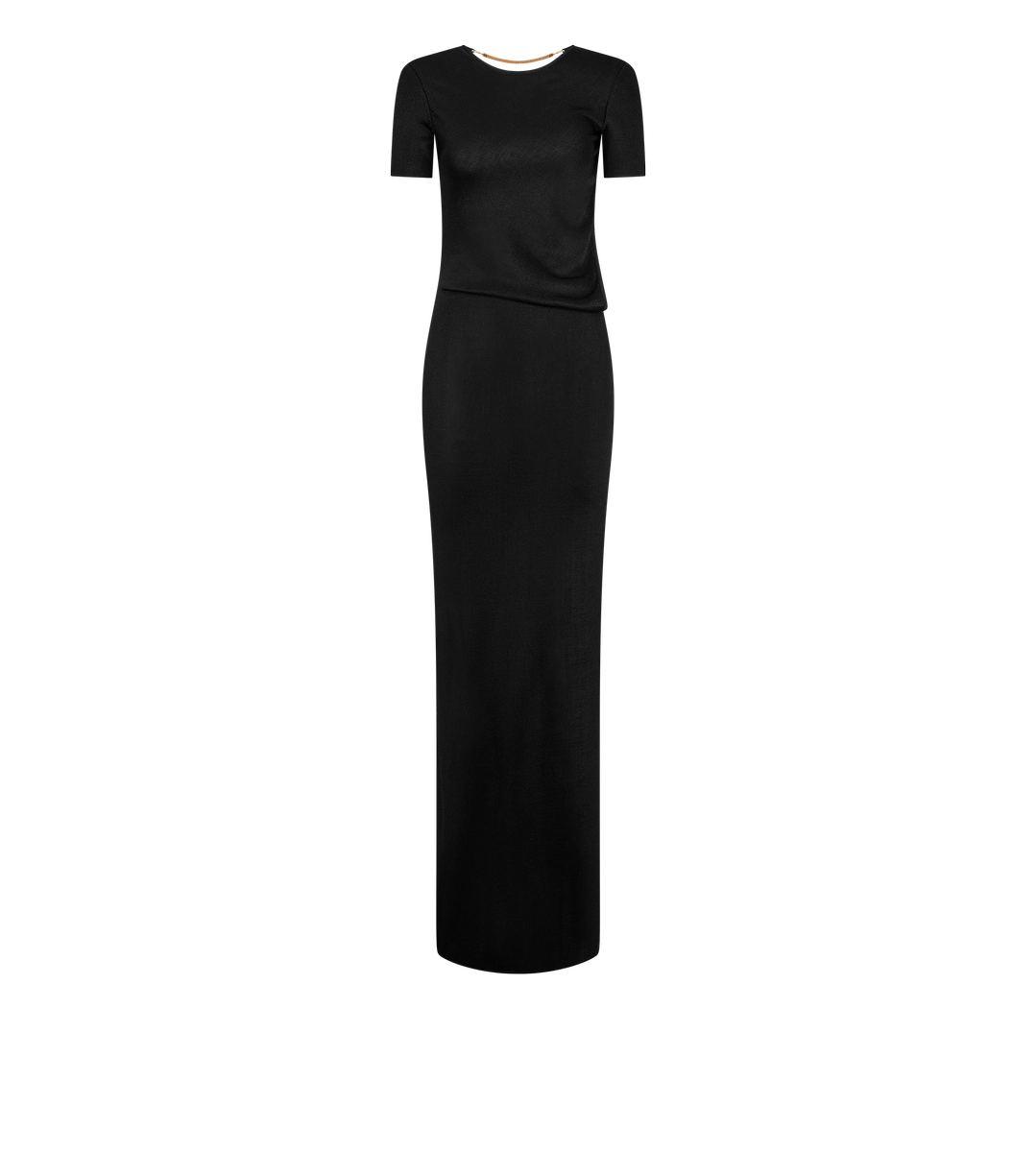 LANGES KLEID MIT CUT OUT UND KETTENVERSCHLUSS LANGES KLEID MIT CUT OUT UND KETTENVERSCHLUSS