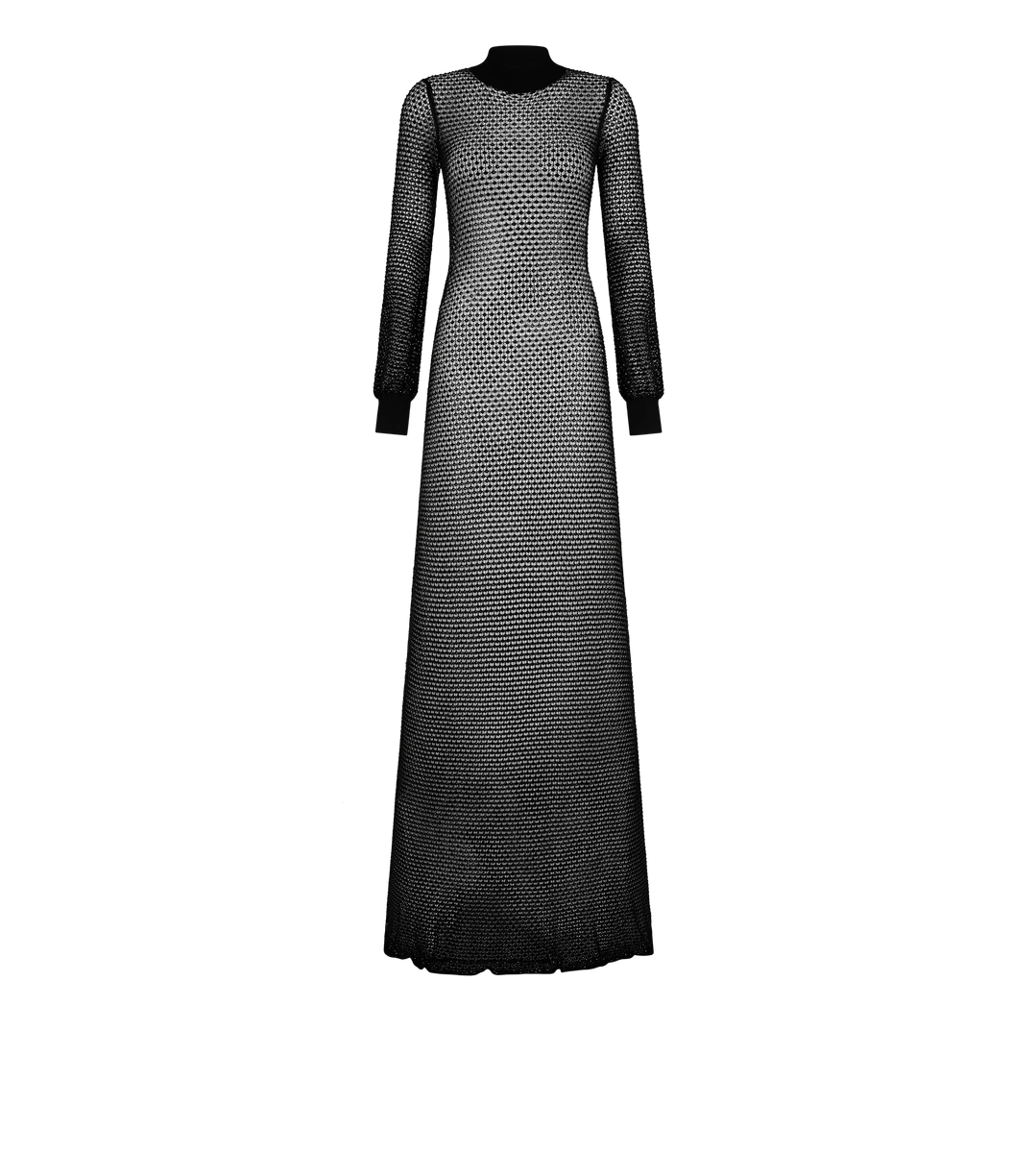 LANGES KLEID MIT ROMANTISCHEN AeRMELN UND STEHKRAGEN - LANGES KLEID MIT ROMANTISCHEN &Auml;RMELN UND STEHKRAGEN