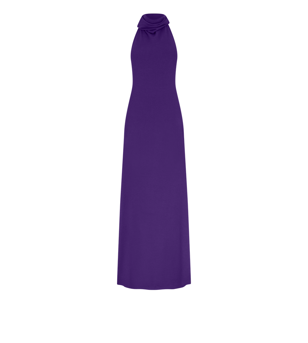 LANGES NECKHOLDER-KLEID MIT TASCHEN UND OFFENEM RÜCKEN LANGES NECKHOLDER-KLEID MIT TASCHEN UND OFFENEM RÜCKEN