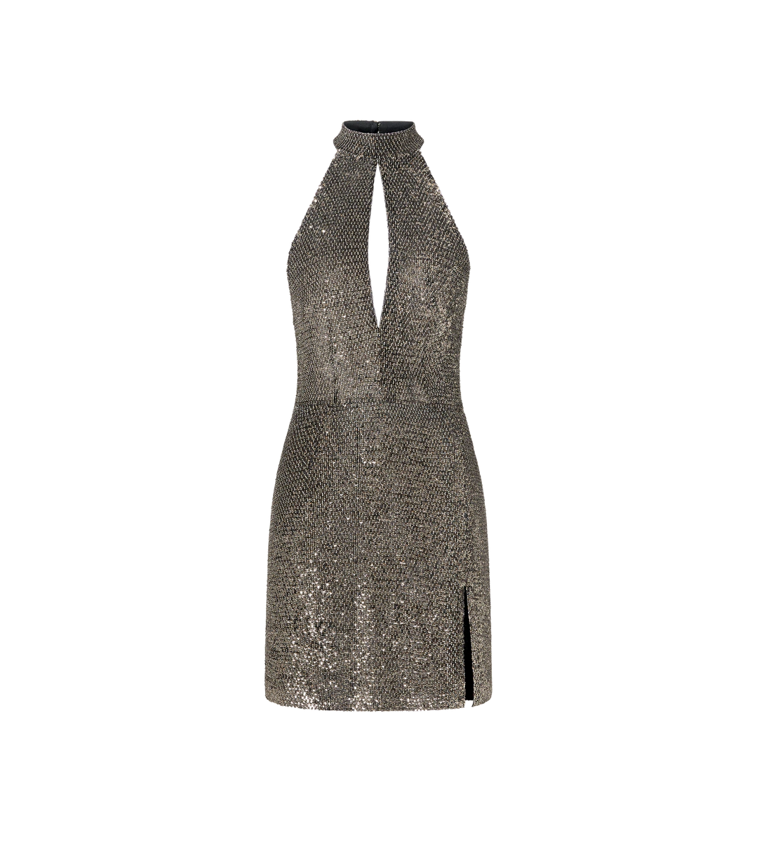 MINI-COCKTAILKLEID AUS BESTICKTEM SEIDENGEORGETTE MINI-COCKTAILKLEID AUS BESTICKTEM SEIDENGEORGETTE