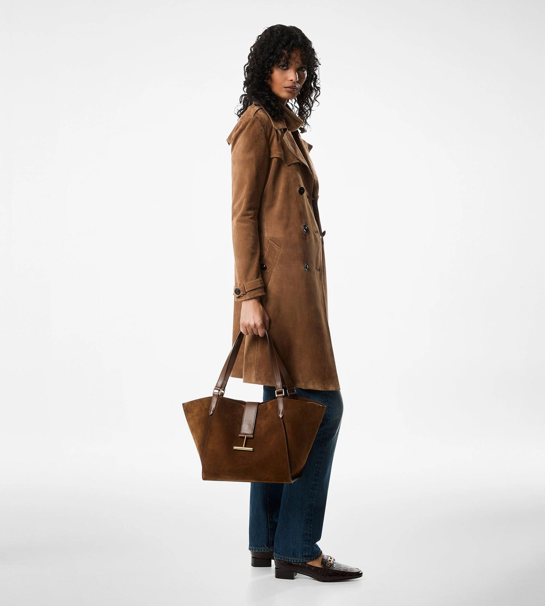 MITTLERE TOTE TARA AUS WILDLEDER UND LEDER MITTLERE TOTE TARA AUS WILDLEDER UND LEDER
