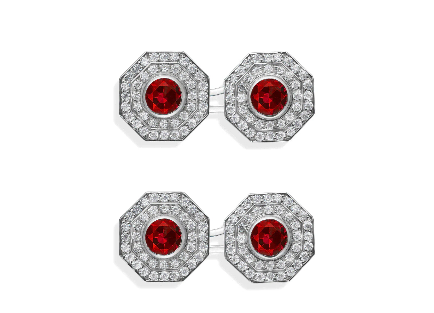 Manschettenknöpfe mit achteckigem Diamant Manschettenknöpfe mit achteckigem Diamant