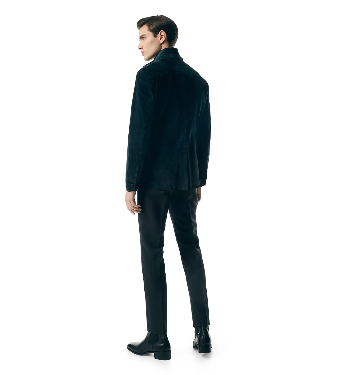 Militärjacke aus Kaschmir-Wildleder Militärjacke aus Kaschmir-Wildleder