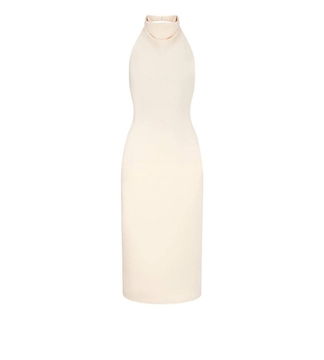 Neckholder-Cocktailkleid aus Seide mit offenem Rücken Neckholder-Cocktailkleid aus Seide mit offenem Rücken