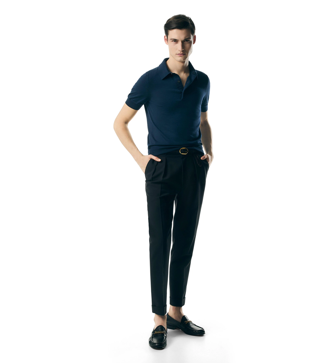POLOSHIRT AUS FEINSTICHIGEM KASCHMIR UND SEIDE
