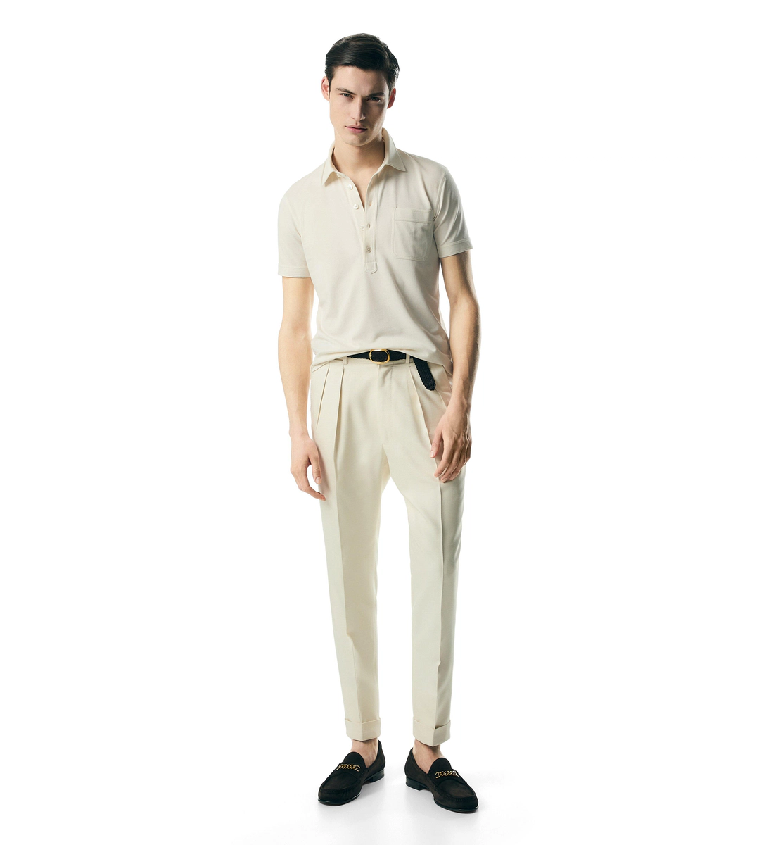 POLOSHIRT AUS SEIDENMISCHUNG UND PIQUET POLOSHIRT AUS SEIDENMISCHUNG UND PIQUET