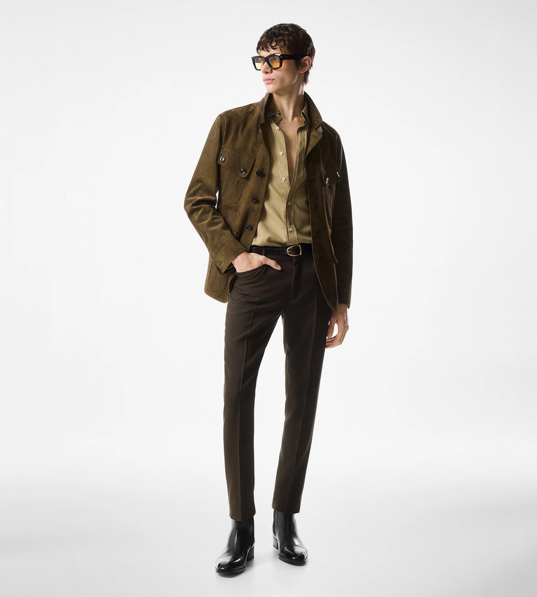 SARTORIAL MILITARY JACKET AUS KASCHMIR-WILDLEDER SARTORIAL MILITARY JACKET AUS KASCHMIR-WILDLEDER