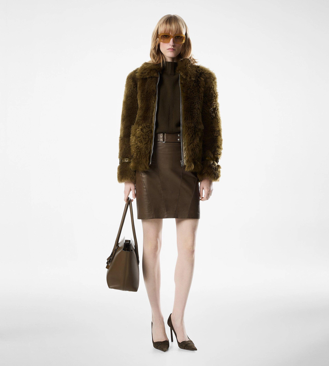 SHEARLING BLOUSON MIT LEDERDETAILS SHEARLING BLOUSON MIT LEDERDETAILS