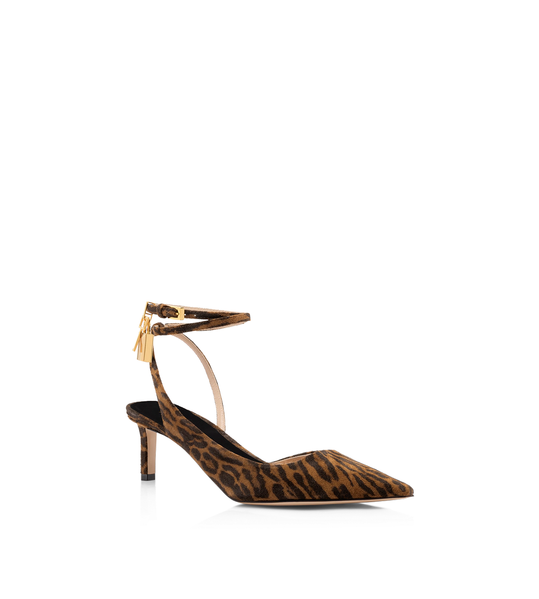SLINGBACK-SCHUH AUS WILDLEDER MIT OZELOT-PRINT UND VORHÄNGESCHLOSS SLINGBACK-SCHUH AUS WILDLEDER MIT OZELOT-PRINT UND VORHÄNGESCHLOSS