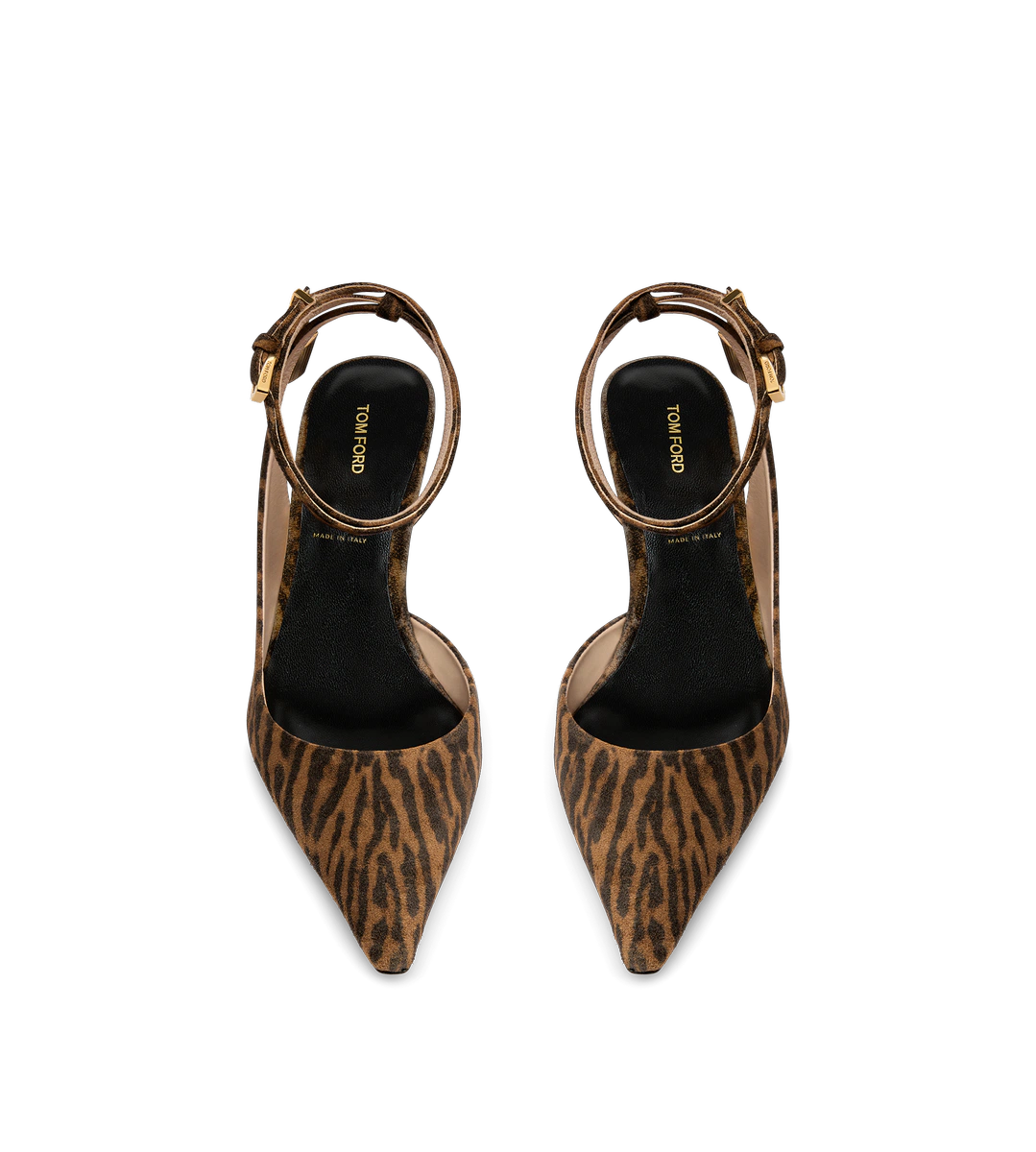 SLINGBACK-SCHUH AUS WILDLEDER MIT OZELOT-PRINT UND VORHÄNGESCHLOSS SLINGBACK-SCHUH AUS WILDLEDER MIT OZELOT-PRINT UND VORHÄNGESCHLOSS