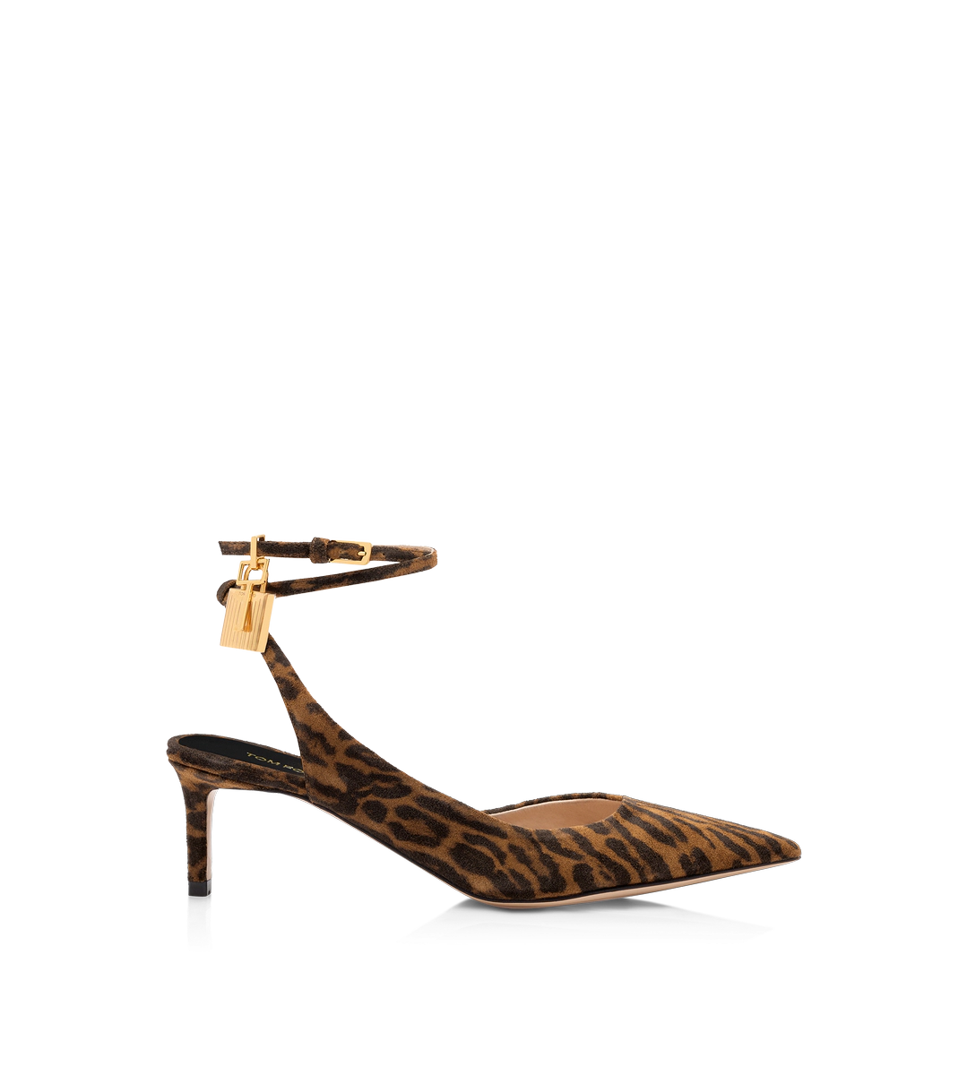 SLINGBACK-SCHUH AUS WILDLEDER MIT OZELOT-PRINT UND VORHÄNGESCHLOSS SLINGBACK-SCHUH AUS WILDLEDER MIT OZELOT-PRINT UND VORHÄNGESCHLOSS