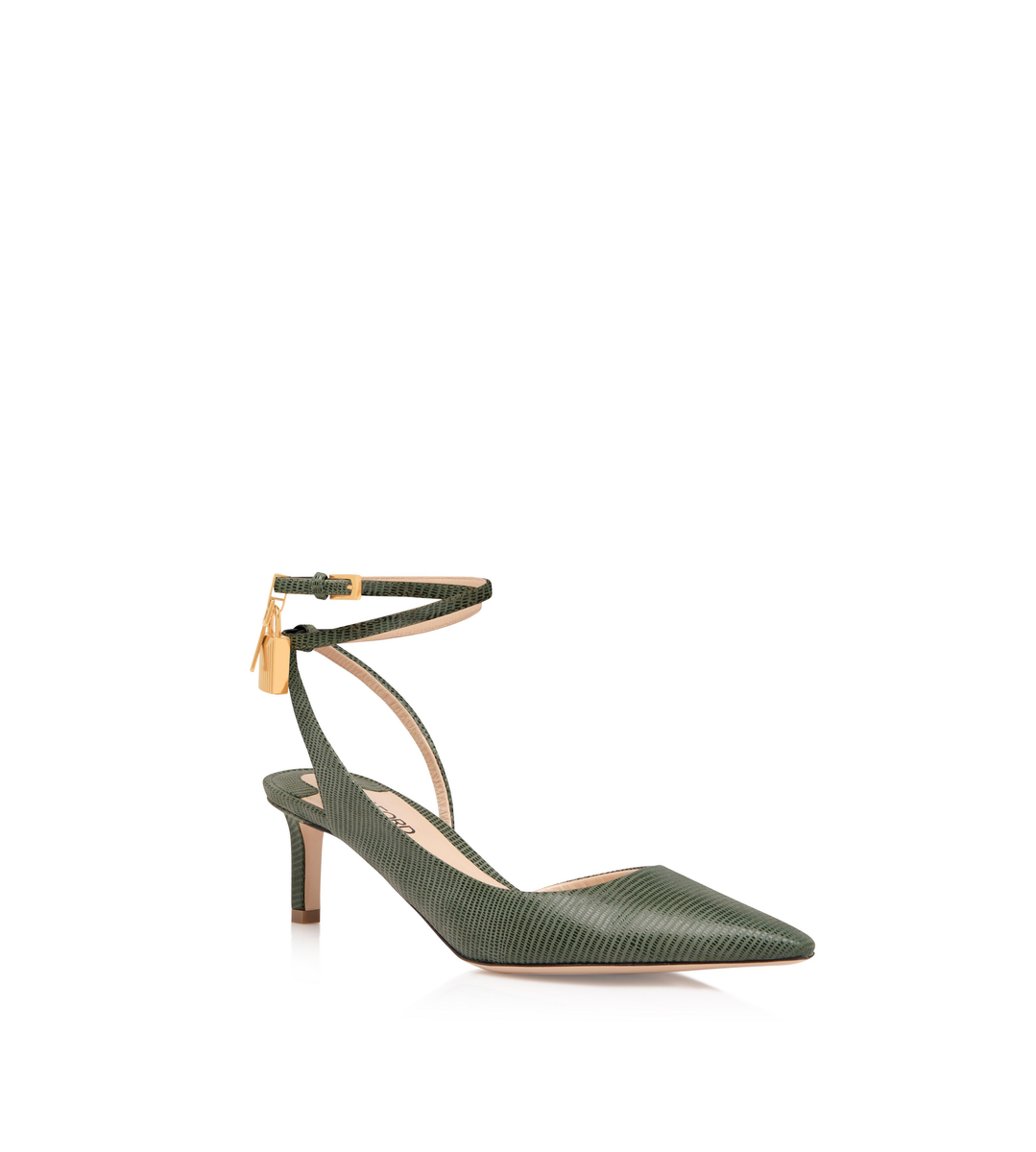 SLINGBACK-SCHUH AUS WILDLEDER MIT VORHÄNGESCHLOSS IN EIDECHSENOPTIK SLINGBACK-SCHUH AUS WILDLEDER MIT VORHÄNGESCHLOSS IN EIDECHSENOPTIK