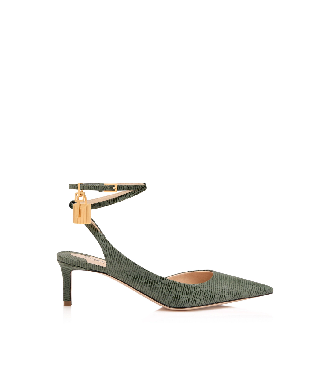 SLINGBACK-SCHUH AUS WILDLEDER MIT VORHÄNGESCHLOSS IN EIDECHSENOPTIK SLINGBACK-SCHUH AUS WILDLEDER MIT VORHÄNGESCHLOSS IN EIDECHSENOPTIK