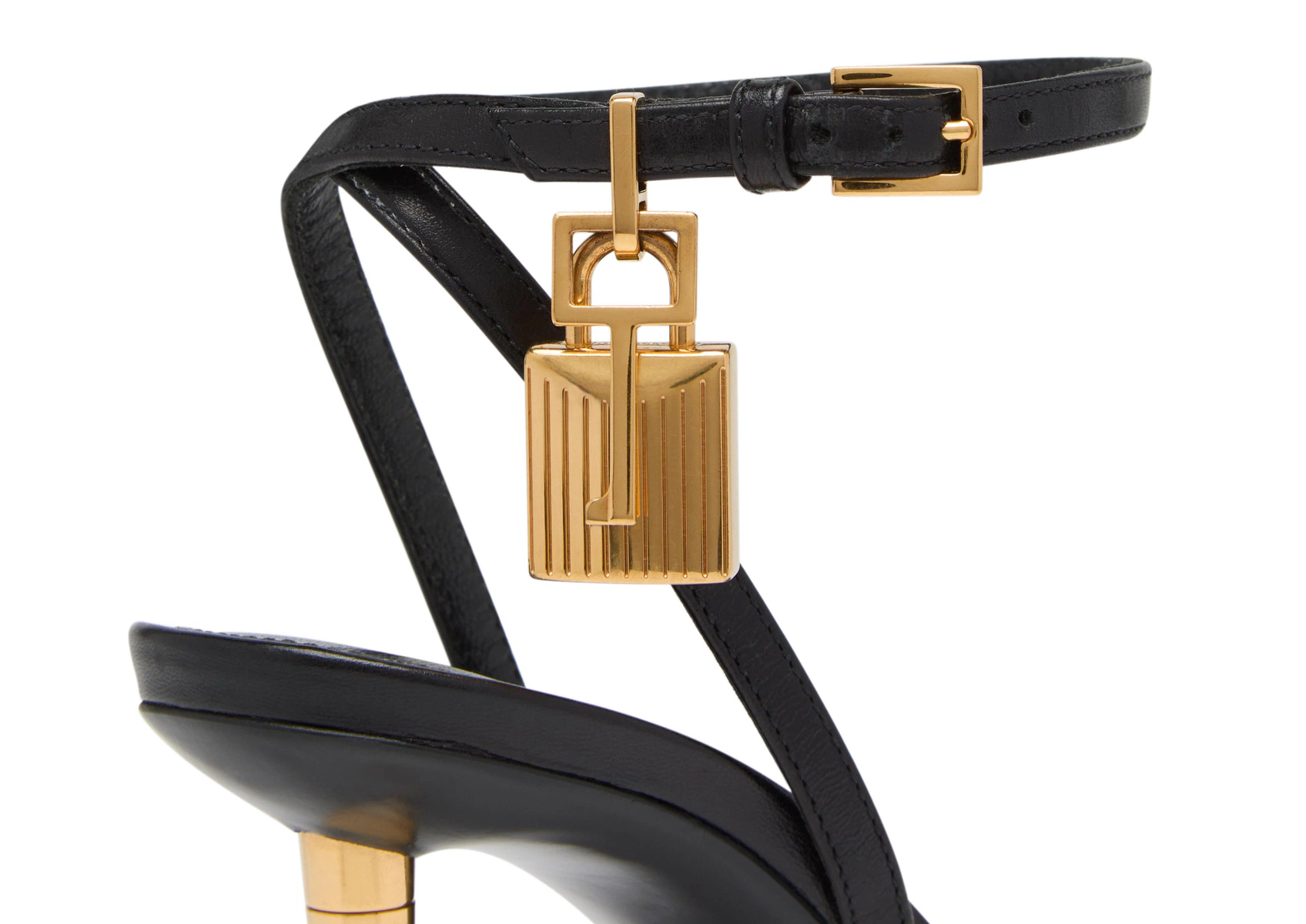 SPITZE NAKED-SANDALE AUS GLÄNZENDEM LEDER MIT VORHÄNGESCHLOSS, 85 MM SPITZE NAKED-SANDALE AUS GLÄNZENDEM LEDER MIT VORHÄNGESCHLOSS, 85 MM
