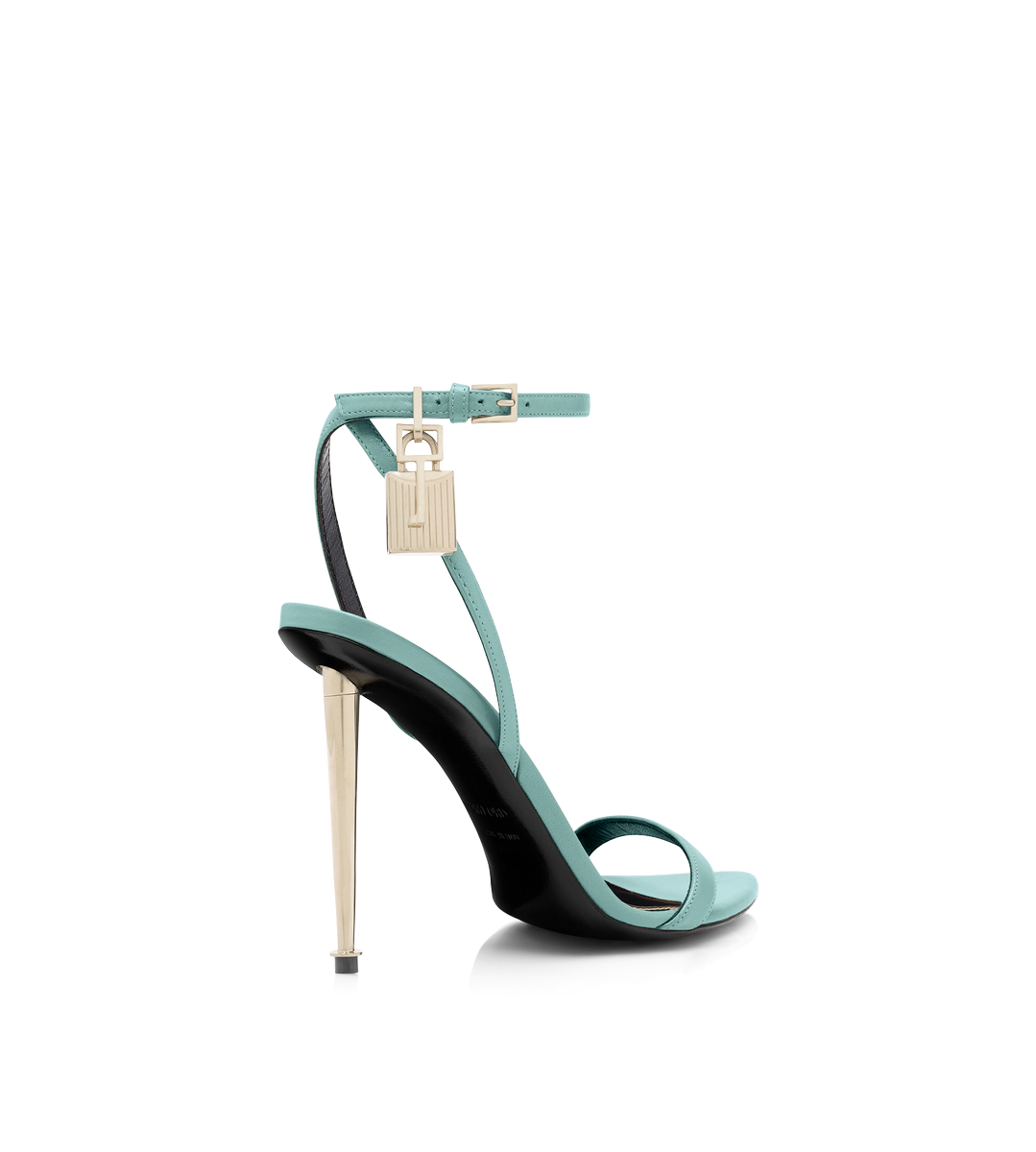 SPITZE SANDALE AUS GLÄNZENDEM LEDER MIT VORHÄNGESCHLOSS SPITZE SANDALE AUS GLÄNZENDEM LEDER MIT VORHÄNGESCHLOSS