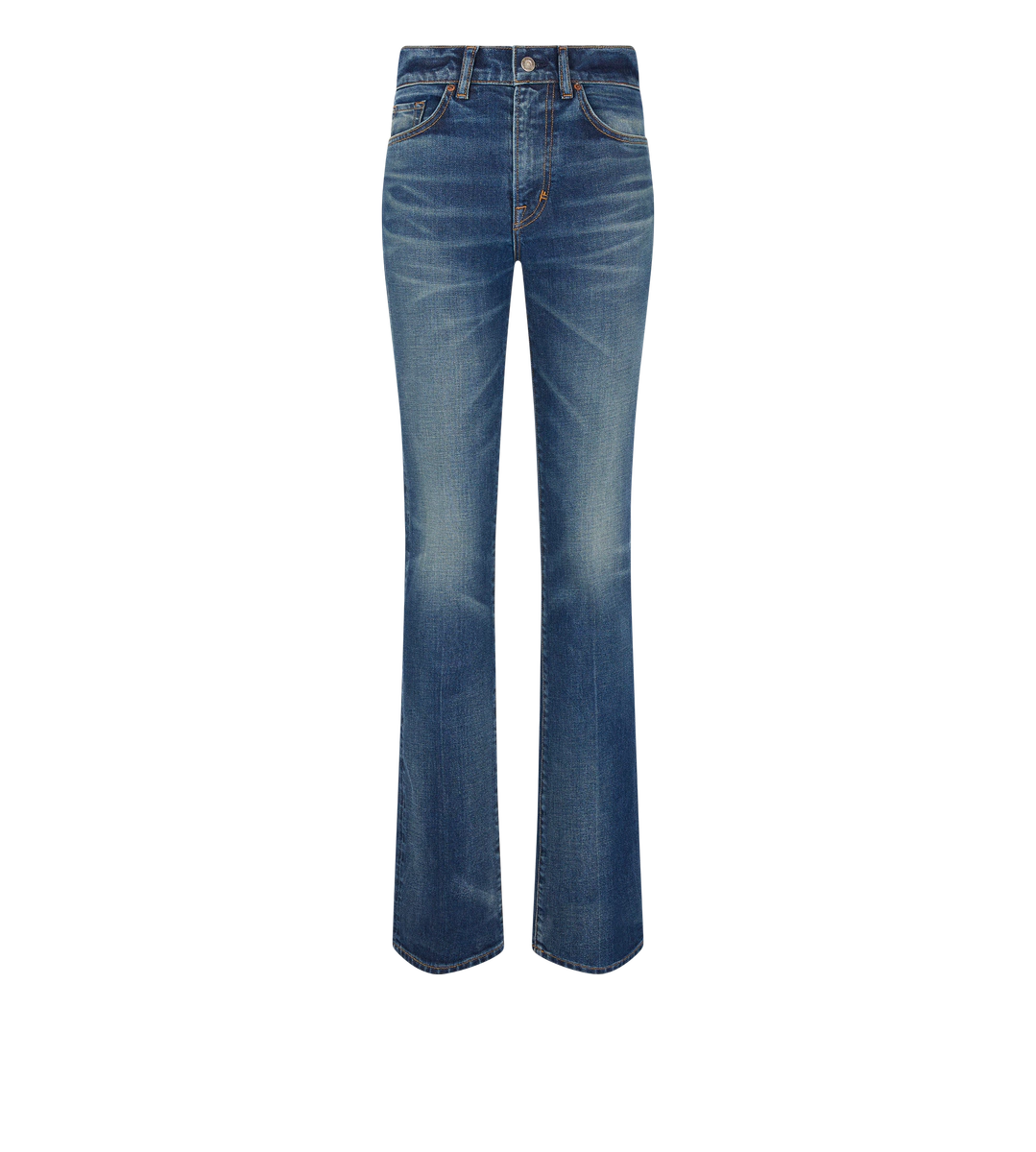 Schlaghose aus Stretch-Raw-Denim Schlaghose aus Stretch-Raw-Denim