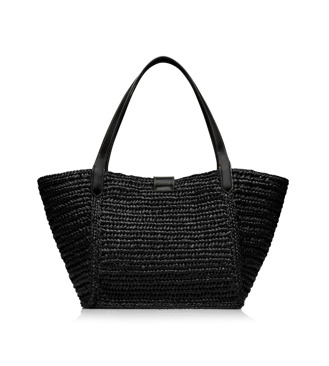 TARA MITTLERE TOTE AUS RAFFIA UND LEDER TARA MITTLERE TOTE AUS RAFFIA UND LEDER