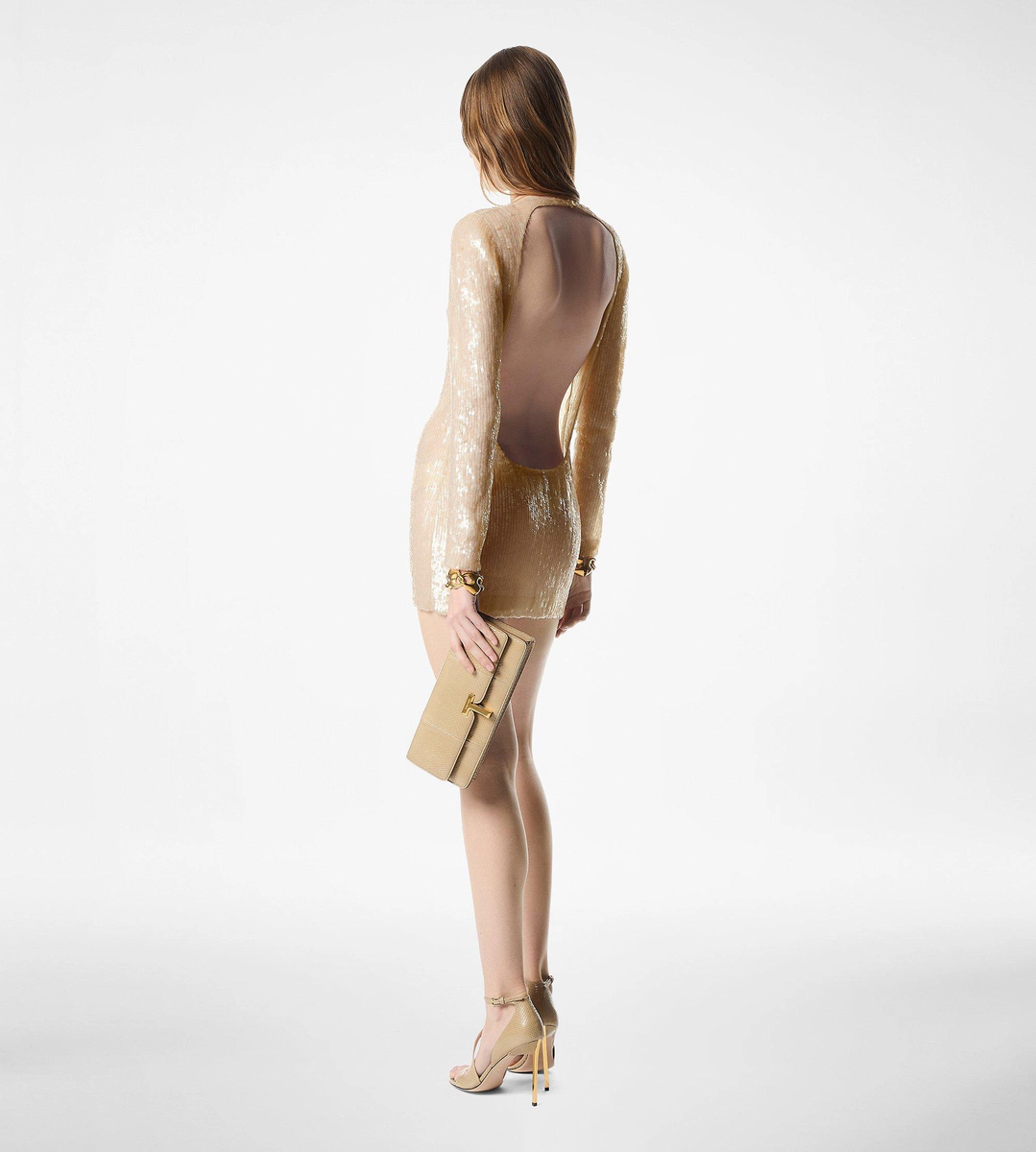 TRANSPARENTES COCKTAIL-MINIKLEID MIT PAILLETTENSTICKEREI TRANSPARENTES COCKTAIL-MINIKLEID MIT PAILLETTENSTICKEREI