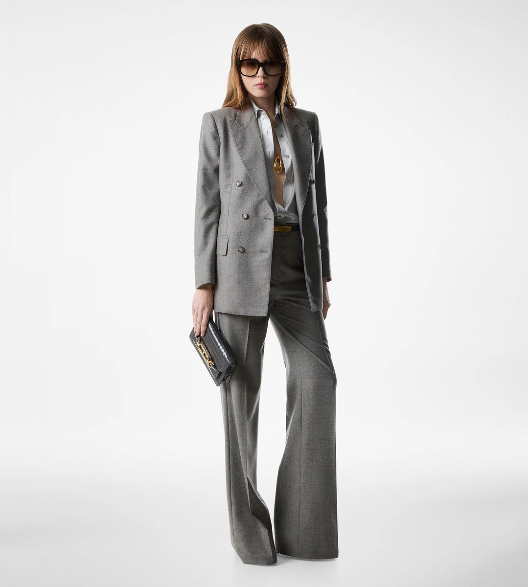 Tailored Bootcut-Hose aus Kaschmir-Flanell Tailored Bootcut-Hose aus Kaschmir-Flanell