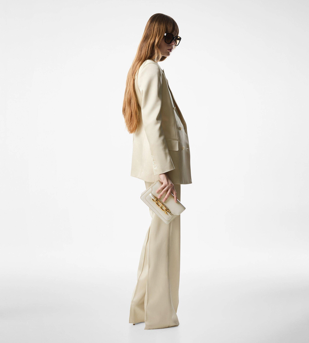 Tailored Bootcut-Hose aus Seiden- und Wolltwill Tailored Bootcut-Hose aus Seiden- und Wolltwill